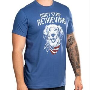 NEW State of Mine Men’s Don’t Stop Retrieving Blue Short Sleeve Graphic T Shirt